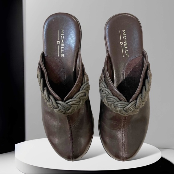 Michelle D Chocolate Brown Mules with Braided Detailing - Picture 6 of 7